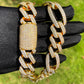 18K Yellow Rose White gold Plated Cuban Link Chain CustomDiamJewel