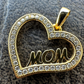 Iced Mom Heart Shape Diamond Pendant  customdiamjewel   