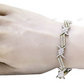 Two Tone Silver Moissanite Barbed Wire Thorn Bracelet