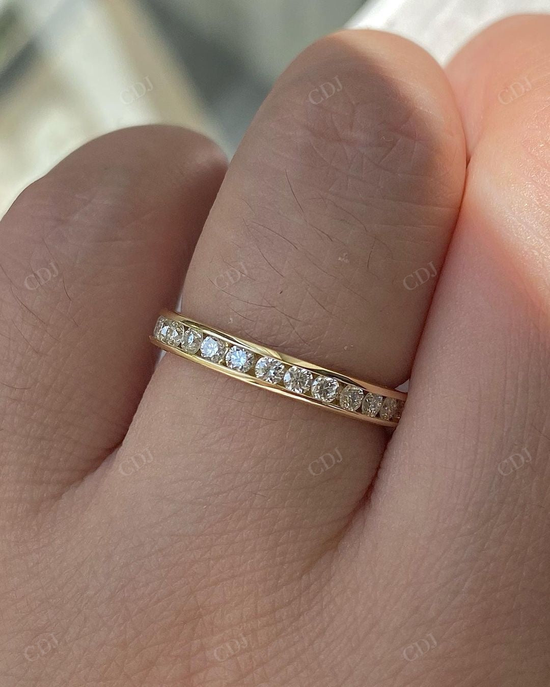 Channel Set Lab Grown Diamond Wedding Band customdiamjewel