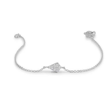 0.10CTW Moissanite Pave Chain Diamond Bracelet  customdiamjewel Sterling Silver White Gold VVS-EF