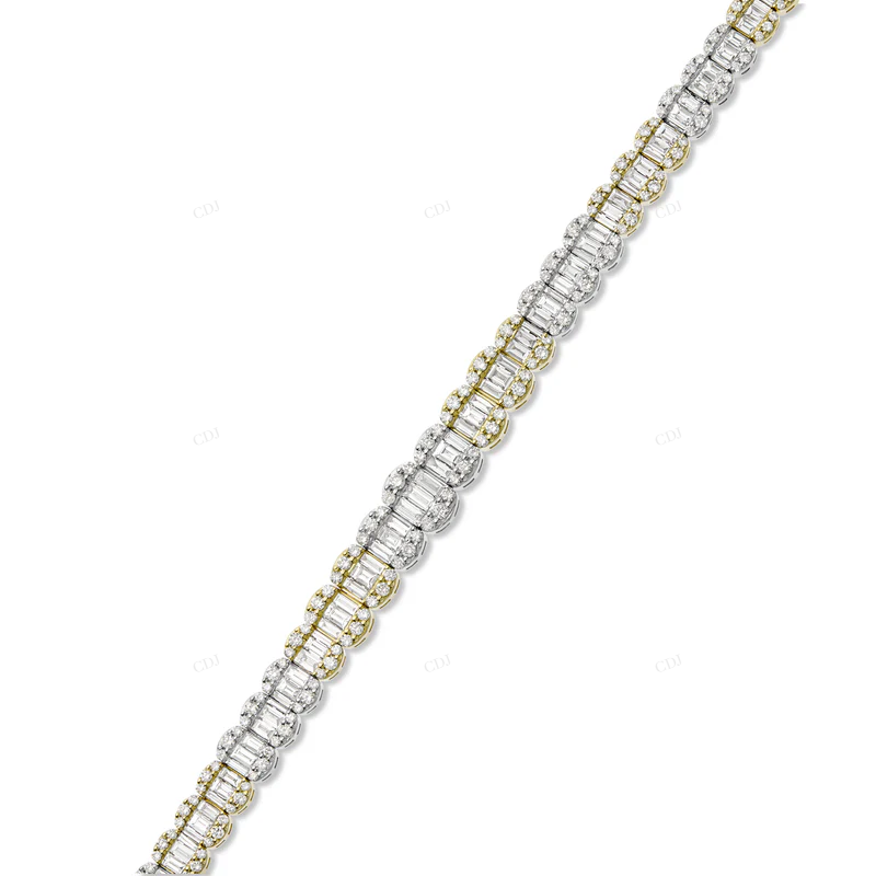 Two Tone VVS Moissanite Tennis Bracelet For Unisex CustomDiamJewel