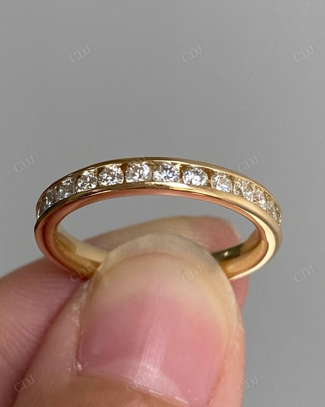 Channel Set Lab Grown Diamond Wedding Band customdiamjewel