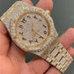 VVS Moissanite Rose Gold Plated Full Iced Bust Down AP Watch customdiamjewel