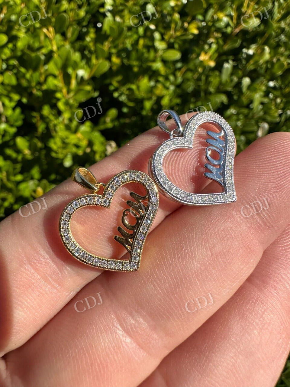 Iced Mom Heart Shape Diamond Pendant  customdiamjewel   