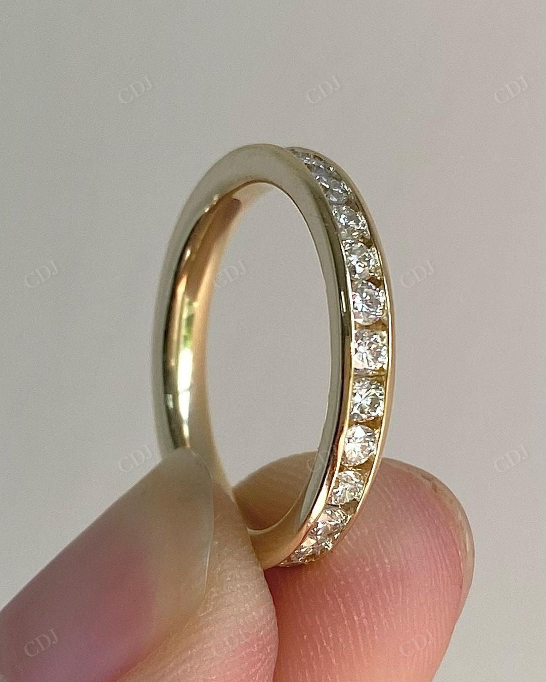 Channel Set Lab Grown Diamond Wedding Band customdiamjewel