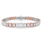 Two Tone VVS Moissanite Tennis Bracelet For Unisex CustomDiamJewel