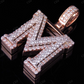 1.5CTW 10k Solid Gold Diamond 3D Initial M Letter Pendant CustomDiamJewel