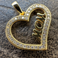 Iced Mom Heart Shape Diamond Pendant  customdiamjewel   
