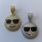 14k Gold Cool Smiley Emoji Iced Pendant  customdiamjewel   