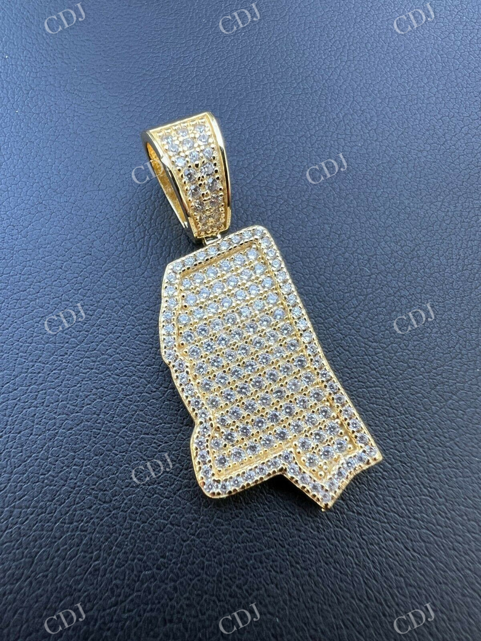 Round Diamond Mississippi Shape Pendant  customdiamjewel   