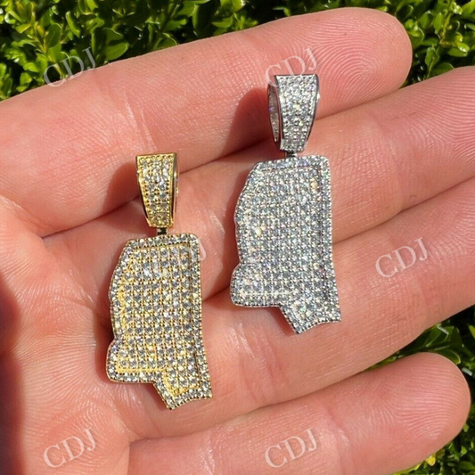 Round Diamond Mississippi Shape Pendant  customdiamjewel   