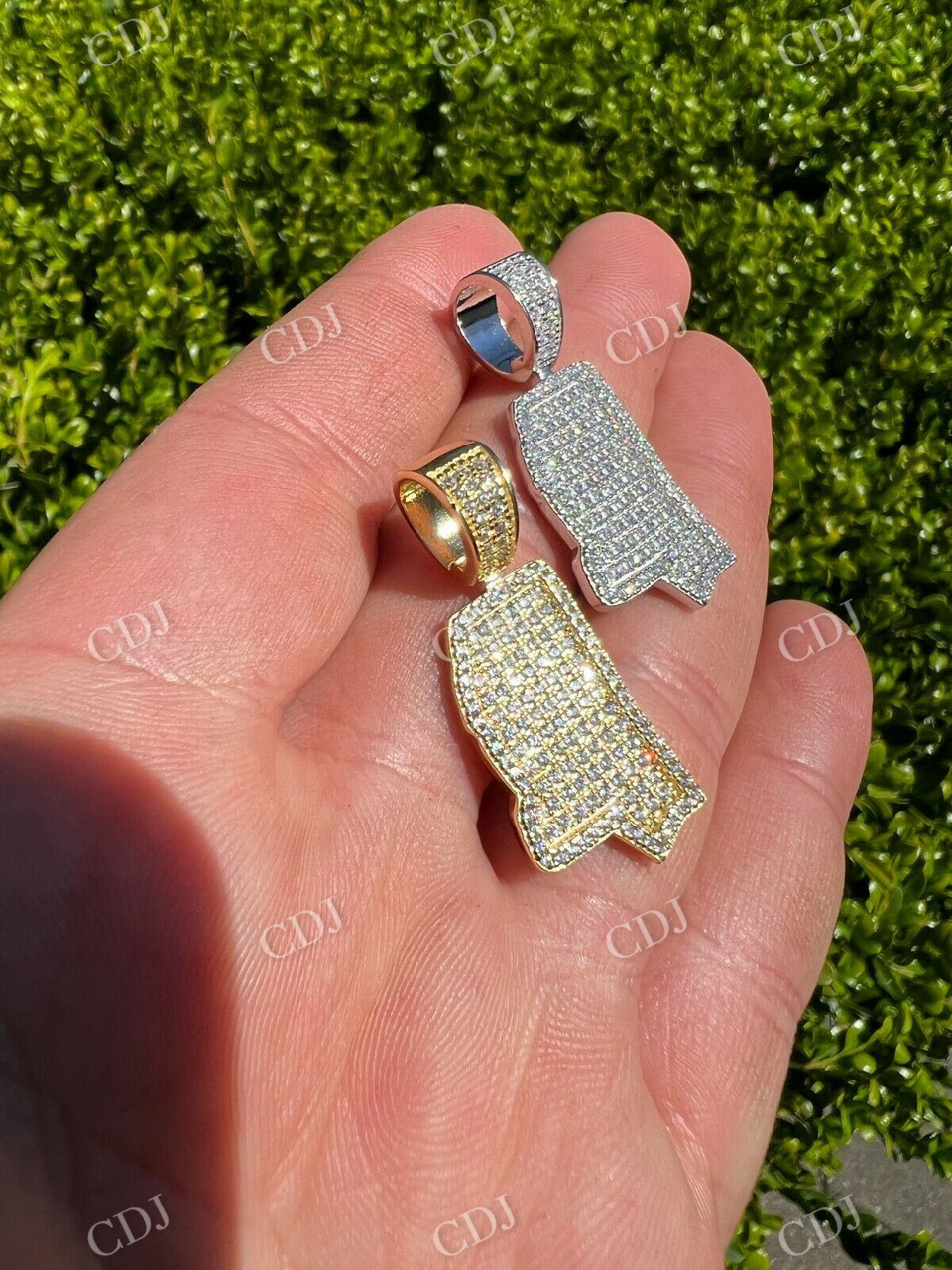 Round Diamond Mississippi Shape Pendant  customdiamjewel   