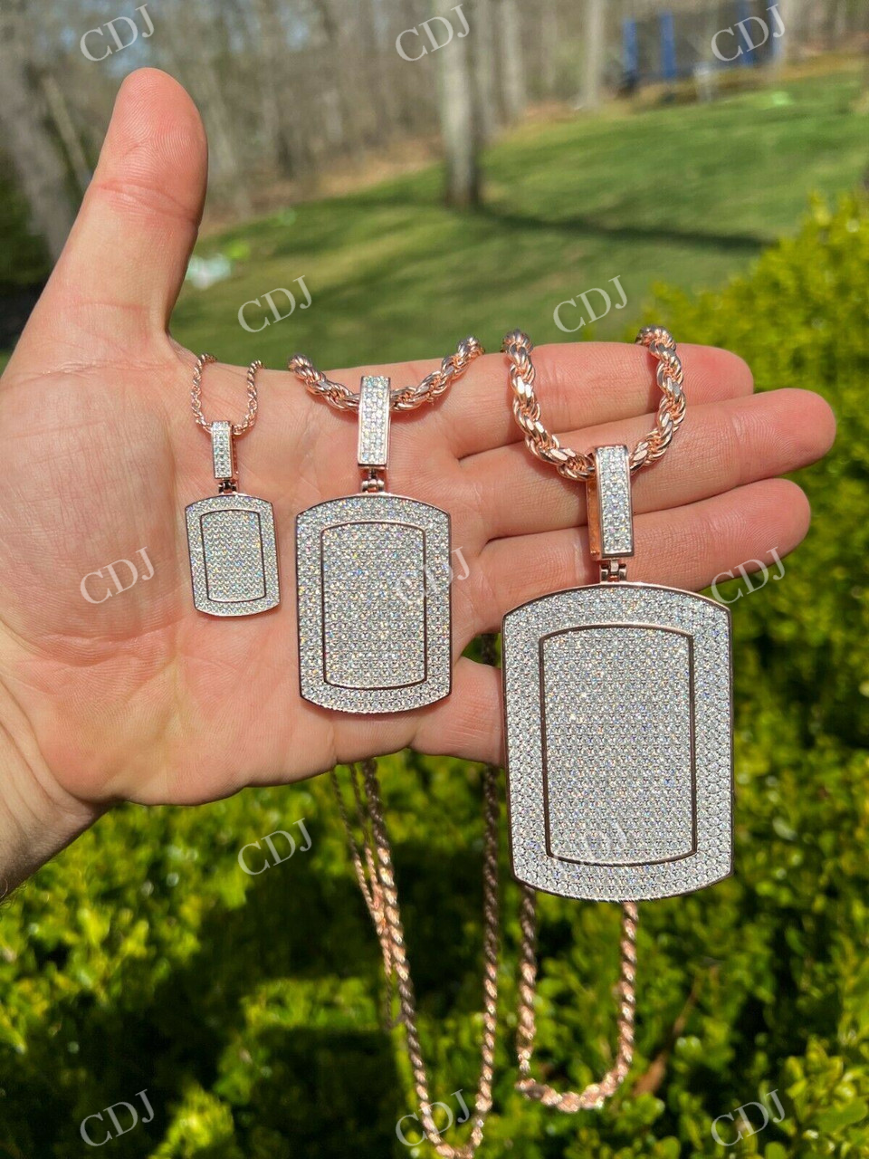 14k Gold Dog Tag Hip Hop Pendant  customdiamjewel   