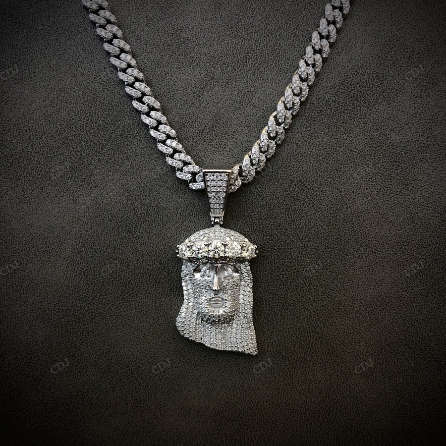 Hip hop Sterling Silver Iced Out Jesus Pendant hip hop jewelry CustomDiamJewel