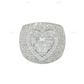 Silver Moissanite Heart Statement Ring Hip Hop Ring customdiamjewel