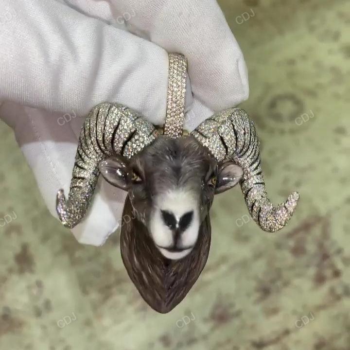 Hip Hop Natural Diamond Studded Animal Face Pendant hip hop jewelry CustomDiamJewel   