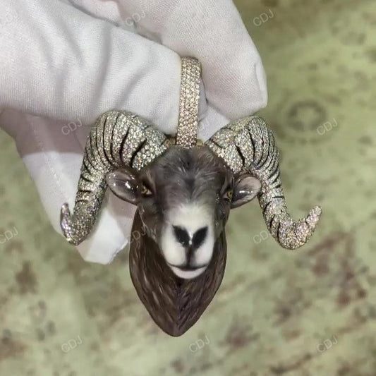 Hip Hop Natural Diamond Studded Animal Face Pendant hip hop jewelry CustomDiamJewel   