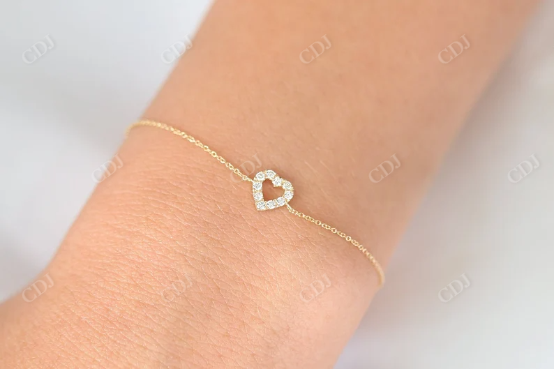 0.10CTW Moissanite Heart Shaped Diamond Bracelet  customdiamjewel   