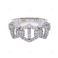 Unique Hip Hop Style Moissanite Silver Link Ring hip hop jewelry customdiamjewel