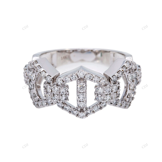 Modern Open Link Iced Out Moissanite Ring hip hop jewelry customdiamjewel