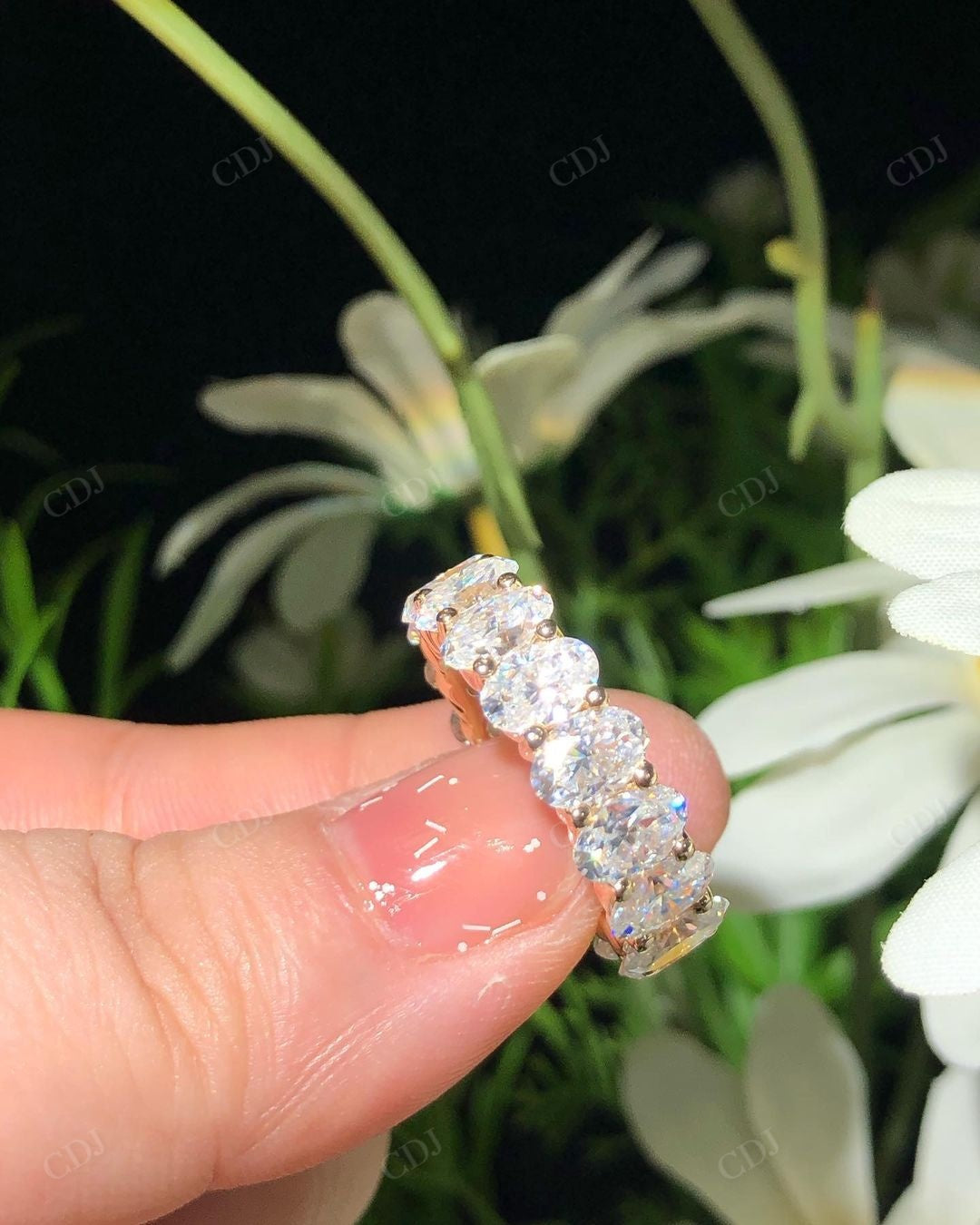 Classic Oval Lab Grown Diamond Band For Her customdiamjewel