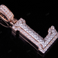 1.5" 1.20 CTW 18K Two Tone Gold Natural Diamond Initial 'L' Letter Pendant CustomDiamJewel
