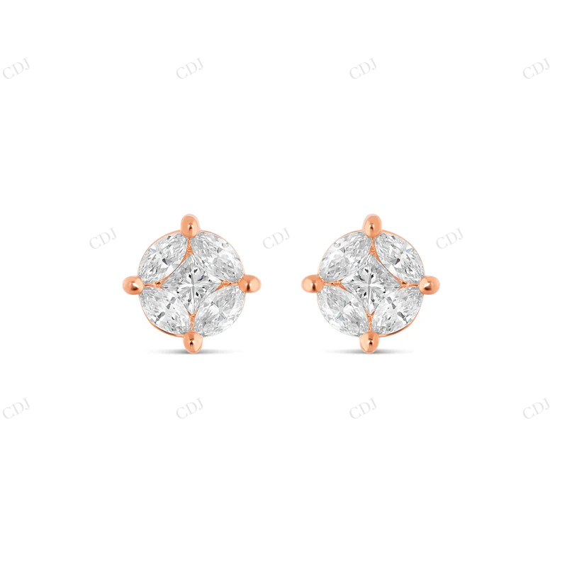 Medium Stud with Multi-Shape Diamond Earring Stud earrings CustomDiamJewel