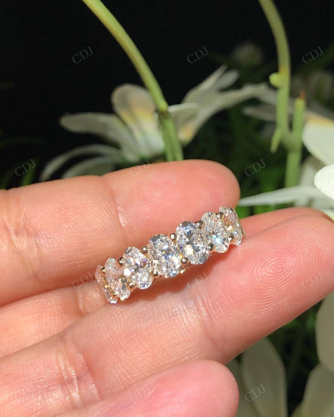 Classic Oval Lab Grown Diamond Band For Her customdiamjewel