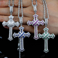 Iced Out Baguette Moissanite Diamond Unique Cross Pendant hip hop jewelry CustomDiamJewel