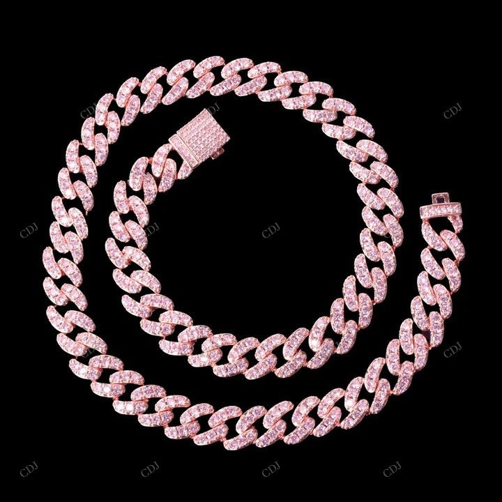 VVS Moissanite 925 Silver Miami Cuban Chain For Unisex CustomDiamJewel
