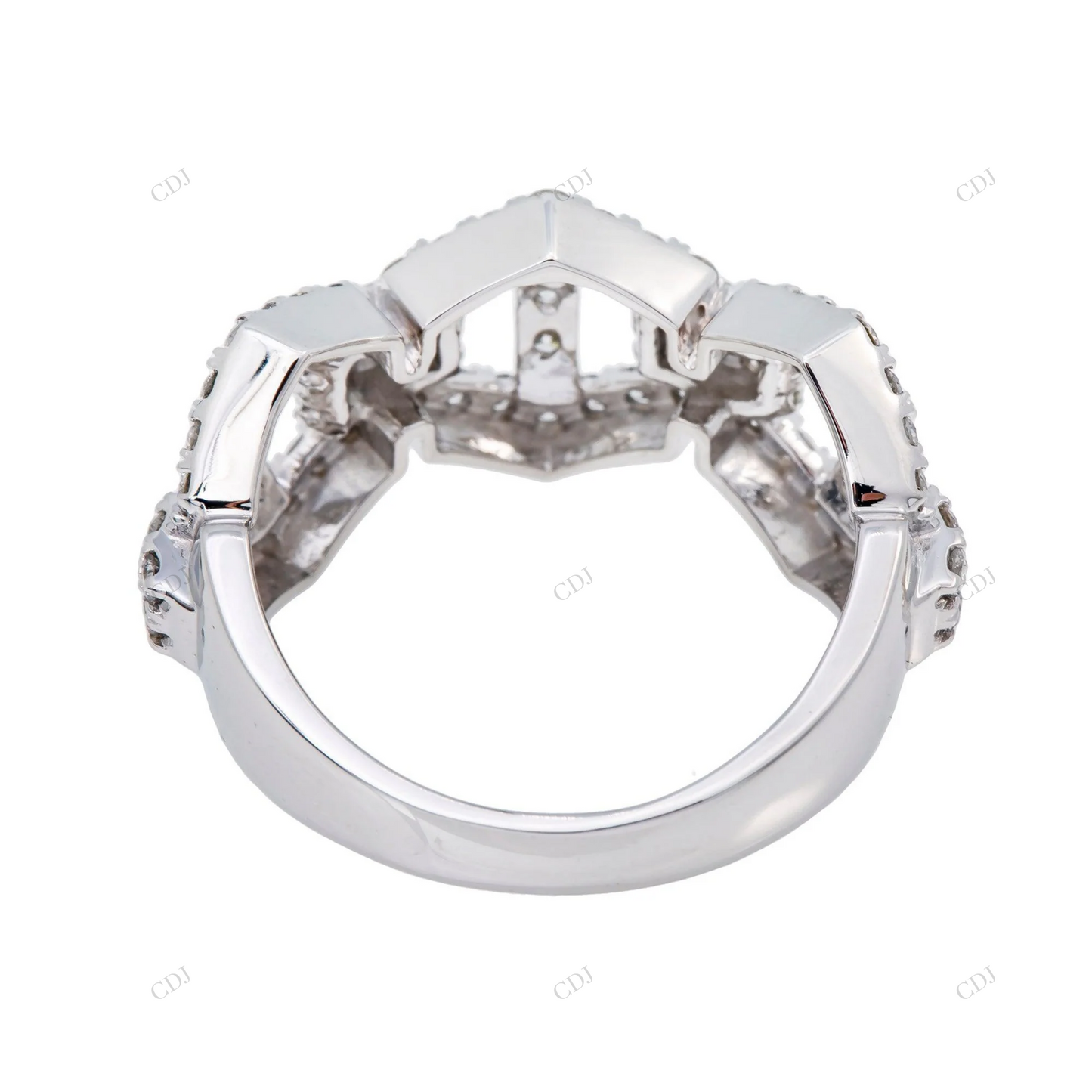 Unique Hip Hop Style Moissanite Silver Link Ring hip hop jewelry customdiamjewel