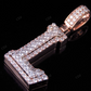 1.5" 1.20 CTW 18K Two Tone Gold Natural Diamond Initial 'L' Letter Pendant CustomDiamJewel