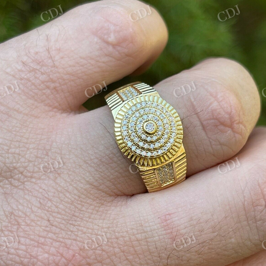 14K Gold Hip Hop Iced Moissanite Ring  customdiamjewel   