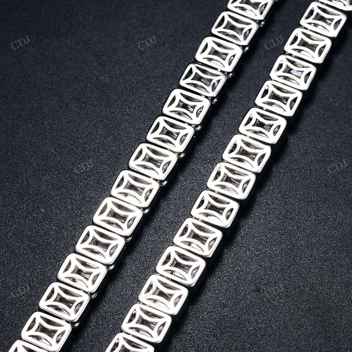 8MM Baguette Diamond Rose Gold Tennis Chain hip hop jewelry CustomDiamJewel