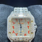 Cartier Santos Baguette On Belt Red Arabic Digit Moissanite Watch For Men customdiamjewel