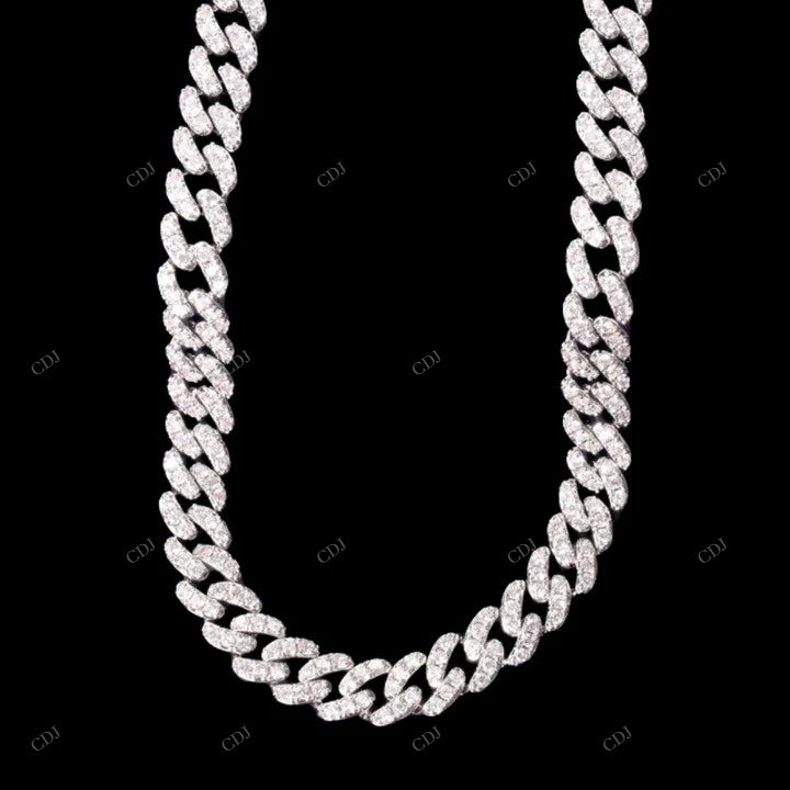 VVS Moissanite 925 Silver Miami Cuban Chain For Unisex CustomDiamJewel