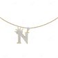 Natural Diamond Initial Crown N Letter Pendant CustomDiamJewel