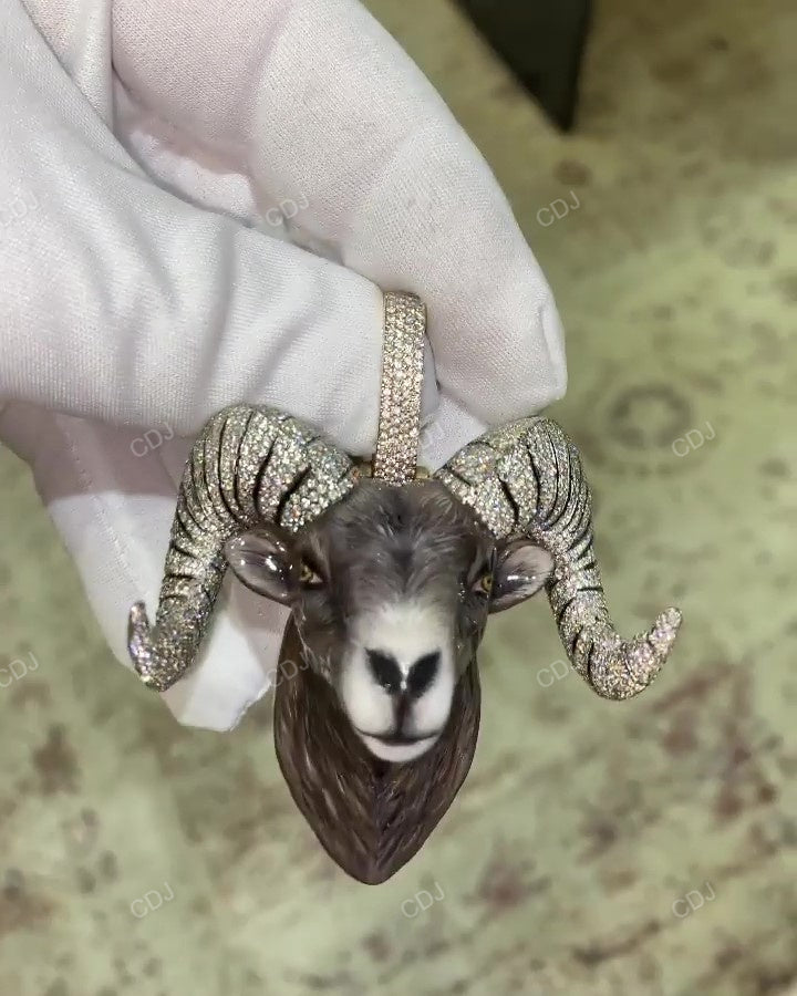 Hip Hop Natural Diamond Studded Animal Face Pendant hip hop jewelry CustomDiamJewel   