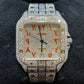 Cartier Santos Baguette On Belt Red Arabic Digit Moissanite Watch For Men customdiamjewel