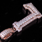 1.5" 1.20 CTW 18K Two Tone Gold Natural Diamond Initial 'L' Letter Pendant CustomDiamJewel