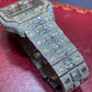 Cartier Santos Baguette On Belt Red Arabic Digit Moissanite Watch For Men customdiamjewel