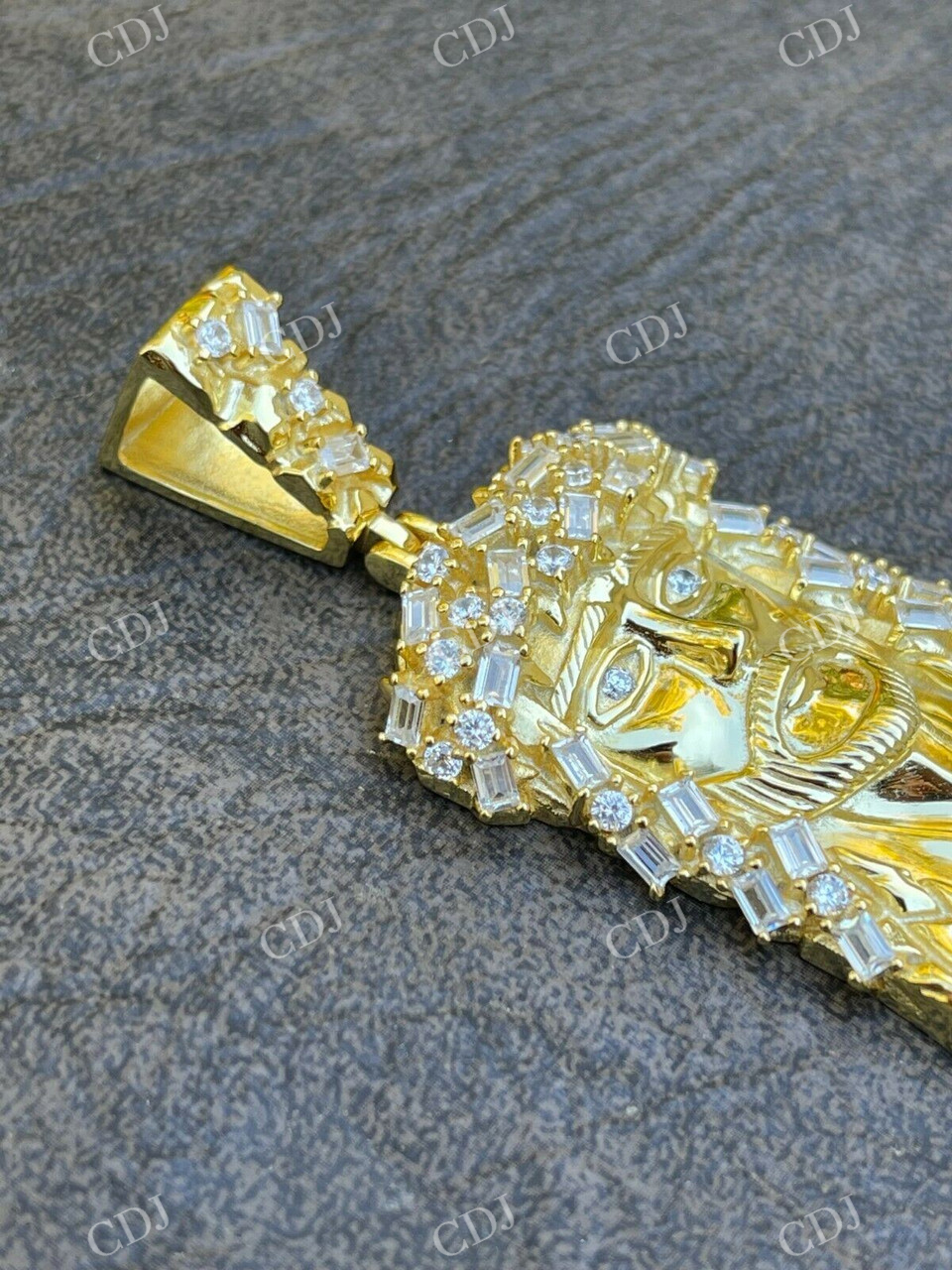 Jesus Piece Baguette Diamond Pendant  customdiamjewel   