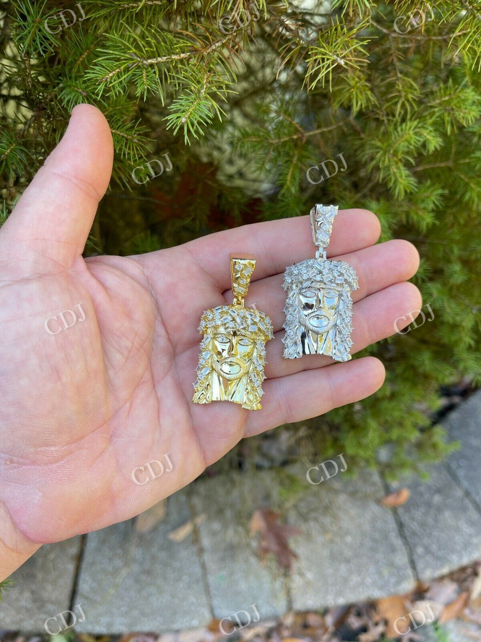 Jesus Piece Baguette Diamond Pendant  customdiamjewel   