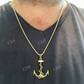14k Gold Anchor Nautical Navy Pendant  customdiamjewel   