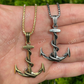 14k Gold Anchor Nautical Navy Pendant  customdiamjewel   