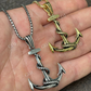 14k Gold Anchor Nautical Navy Pendant  customdiamjewel   