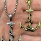 14k Gold Anchor Nautical Navy Pendant  customdiamjewel   