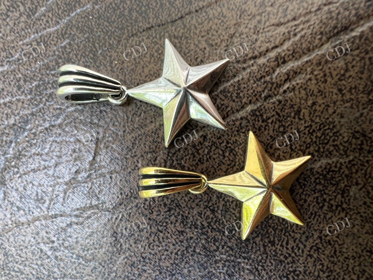 14k Gold star Hip Hop Pendant  customdiamjewel   
