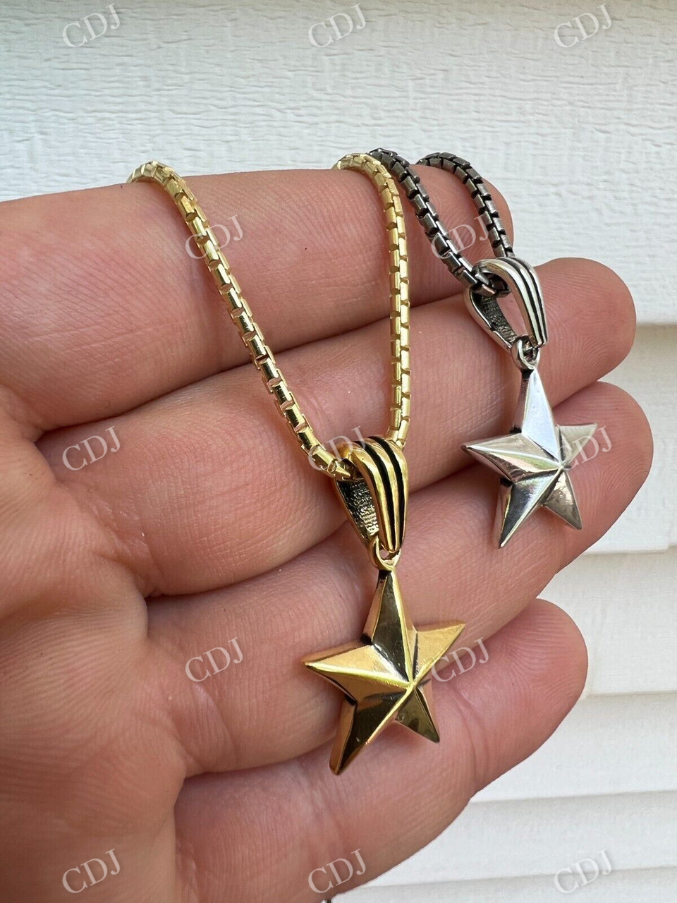 14k Gold star Hip Hop Pendant  customdiamjewel   